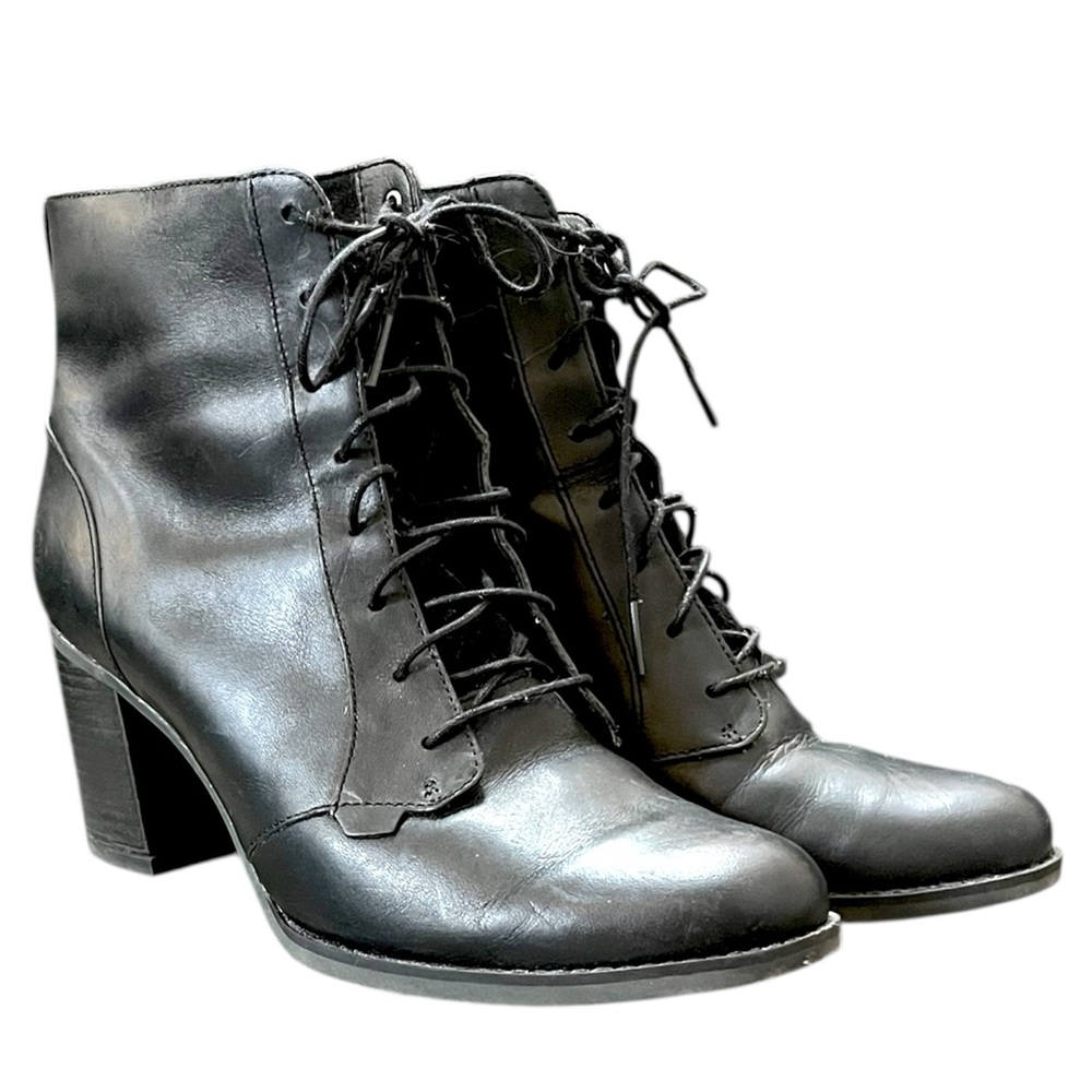 Timberland Atlantic Heights Lace Chukka Black Leather Bootie Size 10 A1990